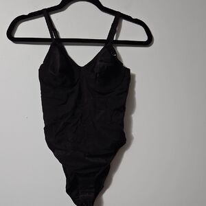 Vanity Fair Elegant Black Body Suit Under Garment Size 36B